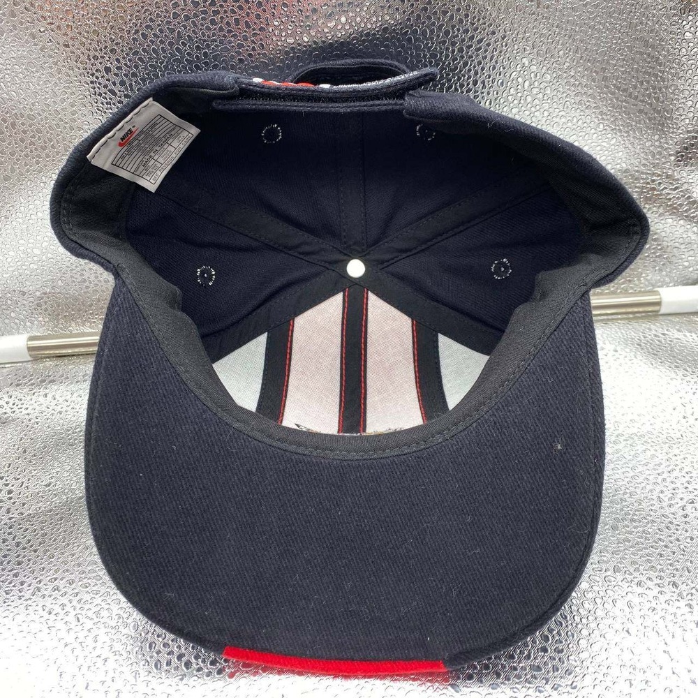 Nike University of Maryland Terrapins Men OS Navy Red Vertical Stripe Swoosh Hat - Picture 4 of 10